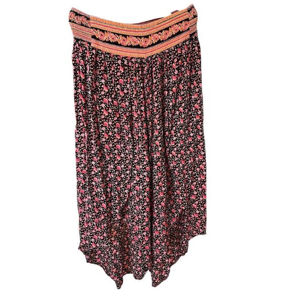 Anthropologie Women's Floral Wide-Leg Cropped Pants Size L Multicolor - Picture 1 of 5